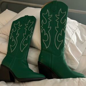 Green Western-Style Women's Boots